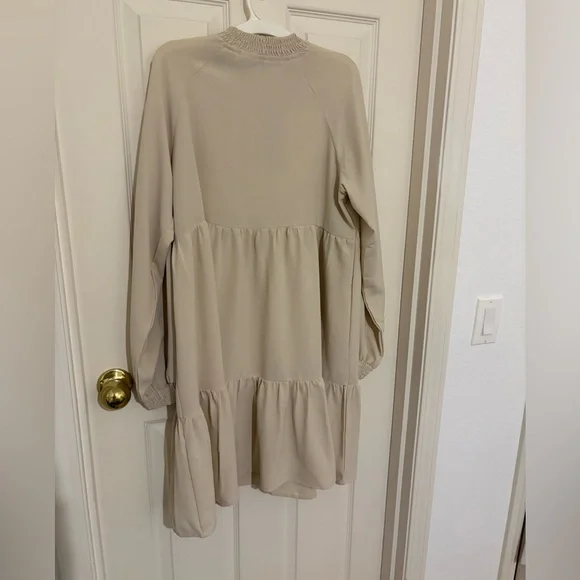 SHEIN Beige Long Sleeve Tunic/Dress - Picture 4 of 4